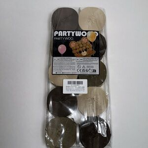 PartyWoo Crepe Paper Streamers 10 rolls 1.8in X 82H total 250m 4.5cm earth-tone